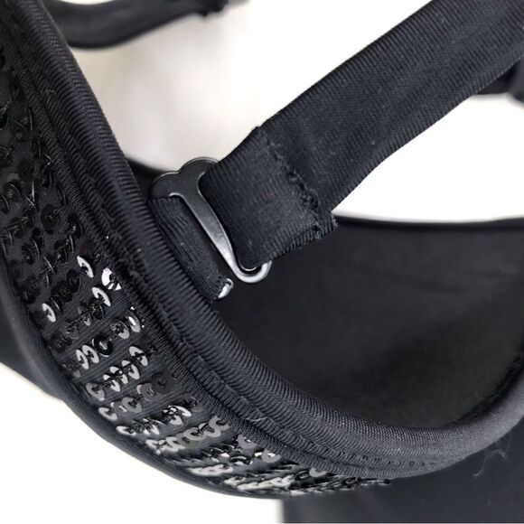 LASCANA New Black Sequin Convertible Swim Bikini / Bandeau Top - Picture 9 of 13